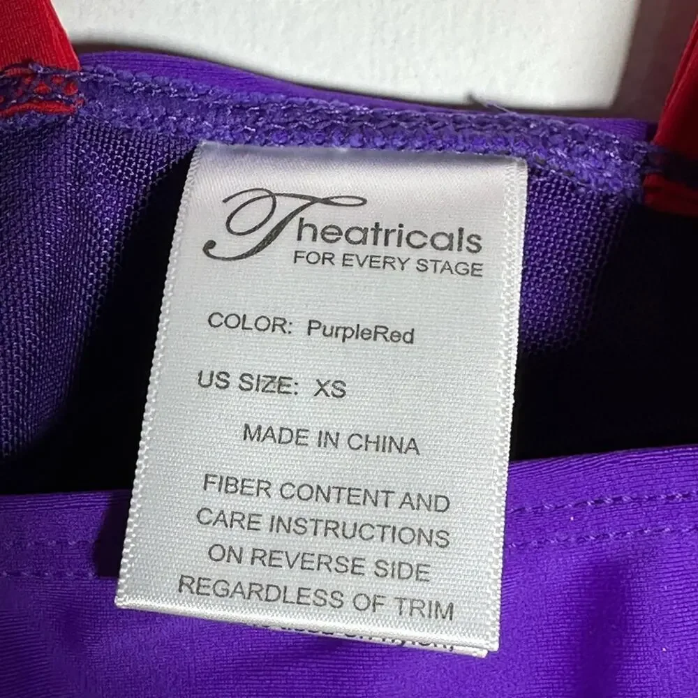 SET Theatricals dance 2 piece Purple Red Dancewear Crop Top Biker Shorts adult